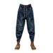Trendy Retro Color Block Small Straight Angle Jeans For Men 2025 Spring New Tapered Harem Carrot Pants_voghion.com