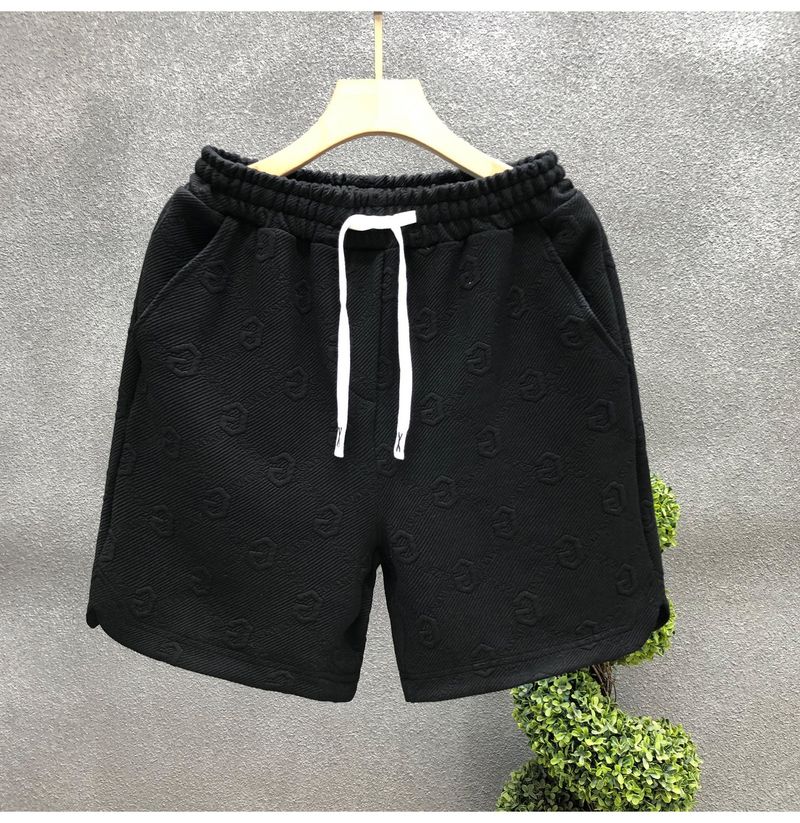Abbigliamento da uomo Pantaloncini bianchi Pantaloni sportivi alla moda casual con lacci da uomo Pantaloni da spiaggia a quattro quarti da uomo_voghion.com
