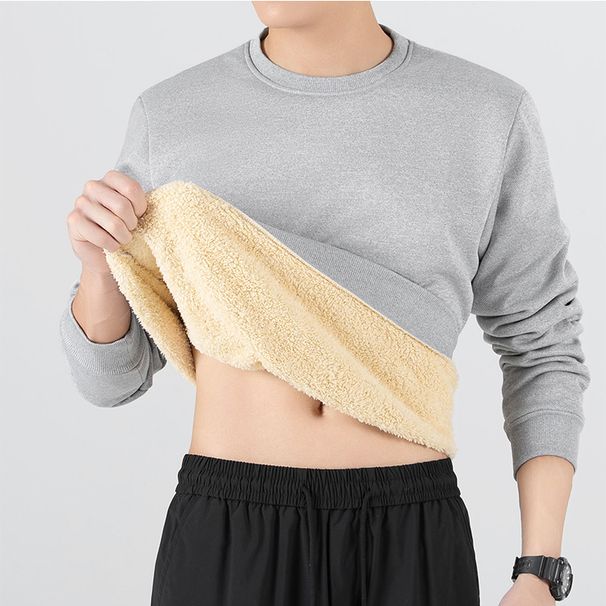 Felpa con cappuccio foderata in pile da uomo - Pullover invernale in velluto a coste caldo, vestibilità comoda, morbido e accogliente, poliestere leggero (XS-XXL)_voghion.com