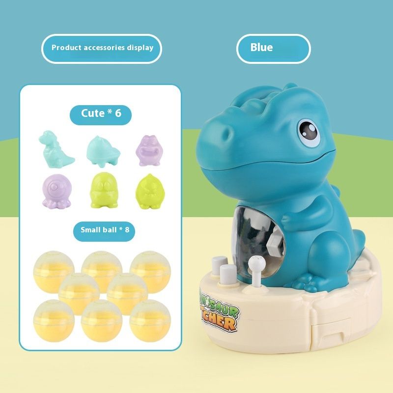 Kindercartoon Tyrannosaurus rex dinosaurus machine draaiende ei grijpen leuk interactief speelgoed_voghion.com