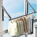 Unsichtbares Rack Wandmontierter Balkon Innen-No-Drill-Kleiderbügel Faltbare Teleskop-Kleiderstange_voghion.com
