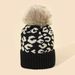 Berretto invernale in maglia da donna alla moda, caldo, foderato in pile, con stampa leopardata, per viaggi in lana durante il freddo_voghion.com
