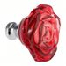 4 Pcs Red Glass Knobs Rose Shape Crystal Drawer Pulls 50mm Diameter Dresser Handles Set For Bathroom Kitchen Office With_voghion.com