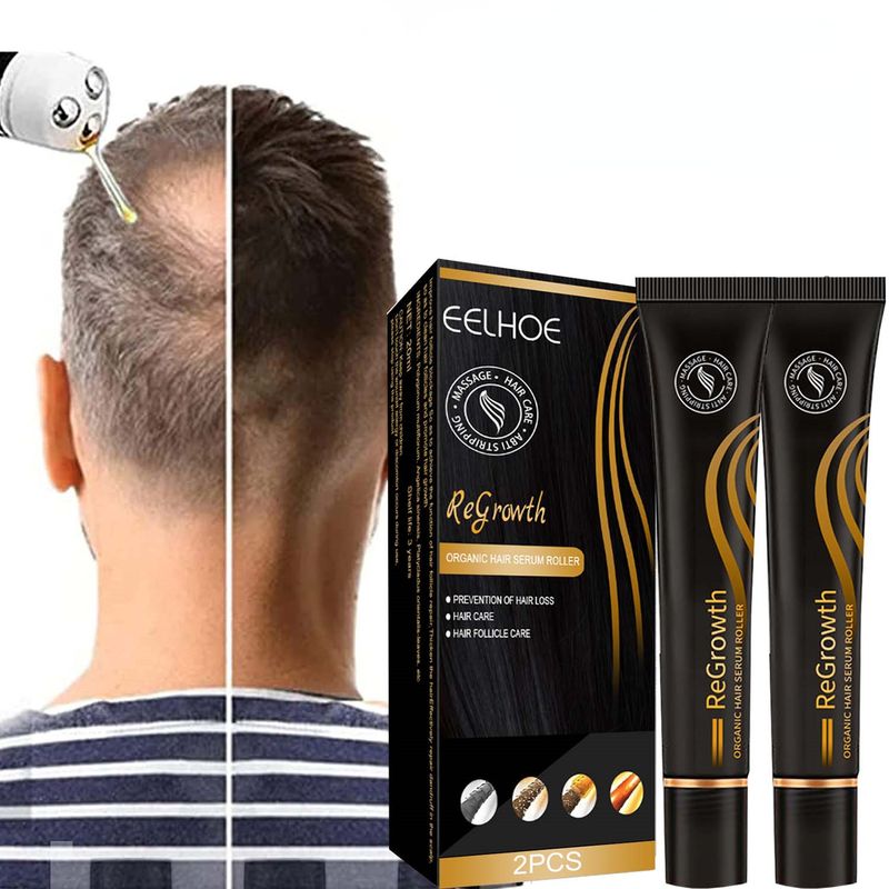 Haarwachstum Haarserum Dreifach-Roll-On-Massagegerät Nachwachsen Bio-ätherische Öle Ingwer Anti-Haarausfall Crecimiento Cabello_voghion.com
