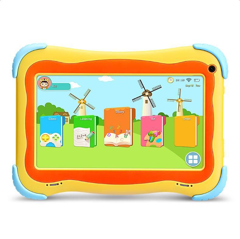 Tabletas Q91, tableta para niños de 7 pulgadas, tableta para estudiantes, computadora de aprendizaje temprano, tableta de dibujos animados HD A33_voghion.com