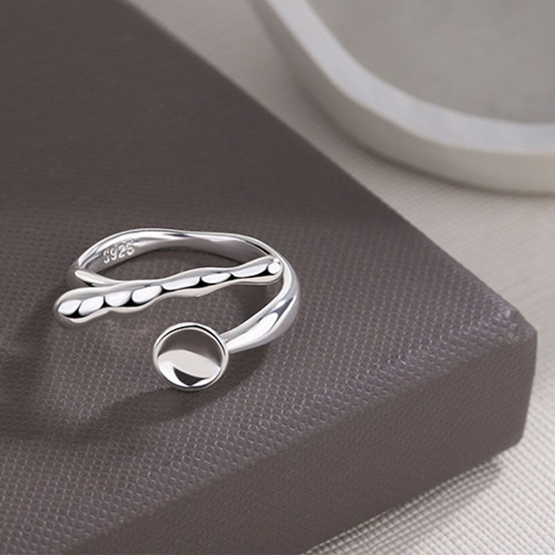 Stamp VENUS Sier Color Geometry Ring for Women Girl Gift Personality Opening Irregular Jewelry Dropshippi_voghion.com