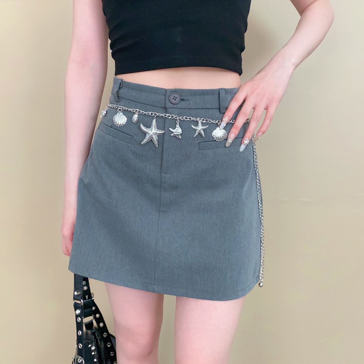 Catena in metallo di alta qualità per la vita da donna - Cintura versatile con conchiglia per abiti, gonne e jeans_voghion.com