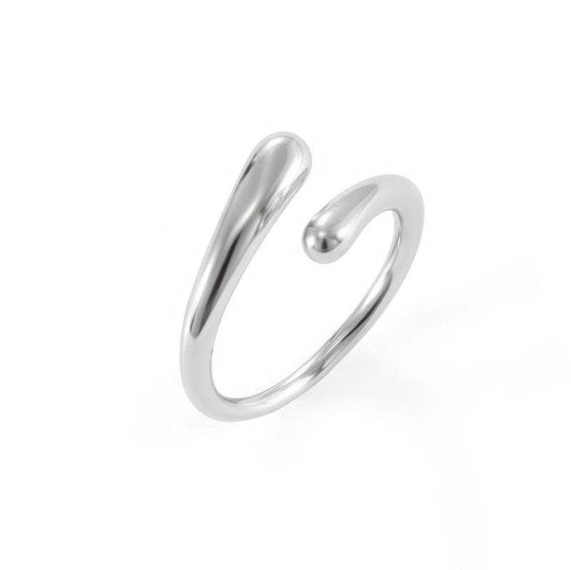 Ringen omarmen open ring retro in ontwerp onregelmatig titanium staal gladde ring_voghion.com