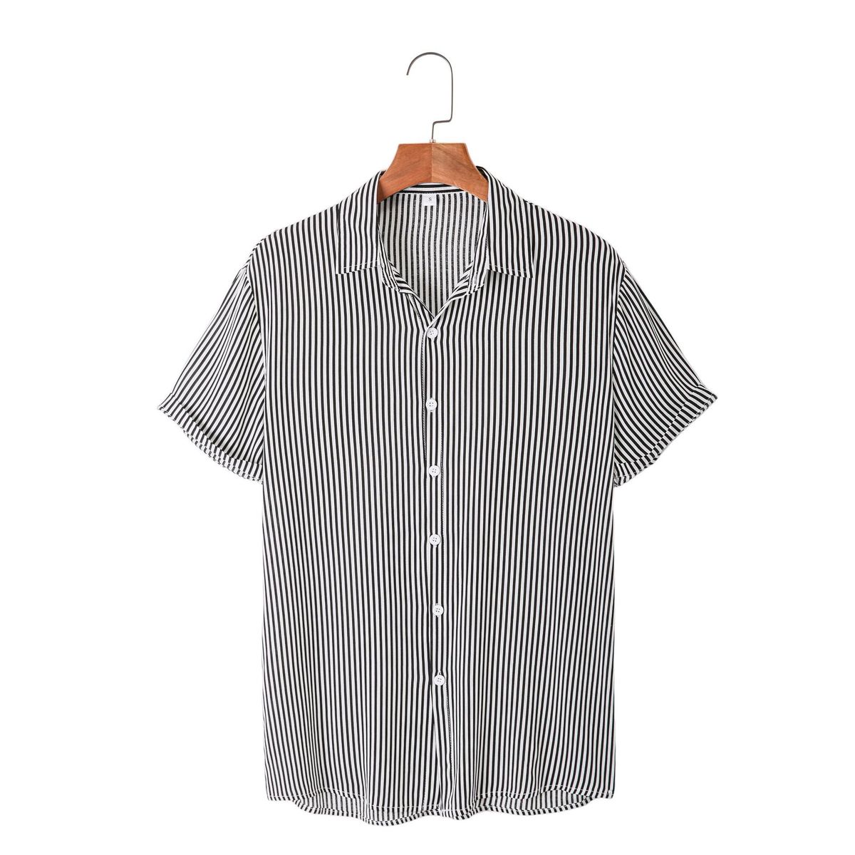 Camicia a maniche corte stampata in rayon alla moda da uomo nuova_voghion.com