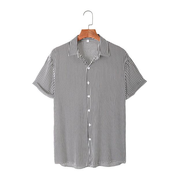 Camicia a maniche corte stampata in rayon alla moda da uomo nuova_voghion.com