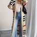 Soft Striped Knit Cardigan - Oversized Open Front Sweater With Color Block Design, Lightweight & Versatile For Women & Men_voghion.com