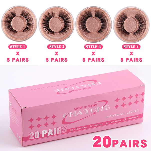 False Eyelashes 20 Boxes Mixed Thick And Long False Eyelashes A Pair Of Natural Three Dimensional Versatile Eyelashes_voghion.com