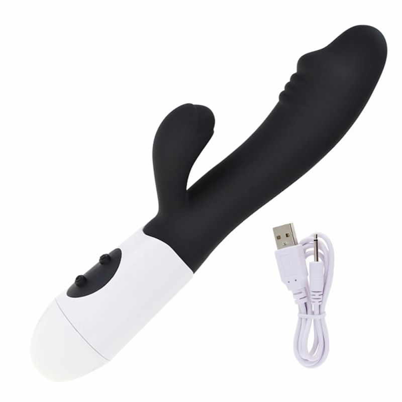 Dildo Rabbit Vibrator Dubbele Vibratie G-spot Clitoris Seksspeeltjes_voghion.com
