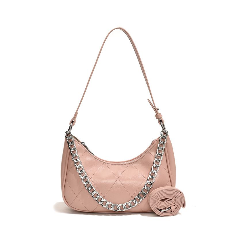 Small with niche design, women's 2024 new stylish and versatile armpit bag, fashionable diamond grid embroidery thread_voghion.com