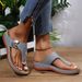 Schicke Damen Wedges Retro Flip-Flops Strand Hausschuhe_voghion.com