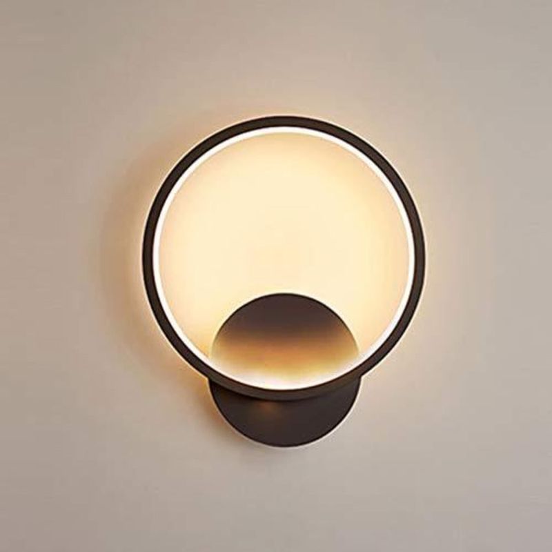 GOECO LED Wandleuchte Innen, 12W Runde Wandlampe, Innenwandleuchte Wandbeleuchtung Warmweiß 300_voghion.com