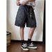 Men's Clothing Distressed Washed Elastic Denim Shorts Niche Deconstructed Design Yellow Mud Dyed Loose Versatile Shorts_voghion.com