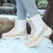 Bottes d'hiver en fourrure de neige pour femmes, chaussures plates en peluche pour garder au chaud, grande taille, 240826_voghion.com