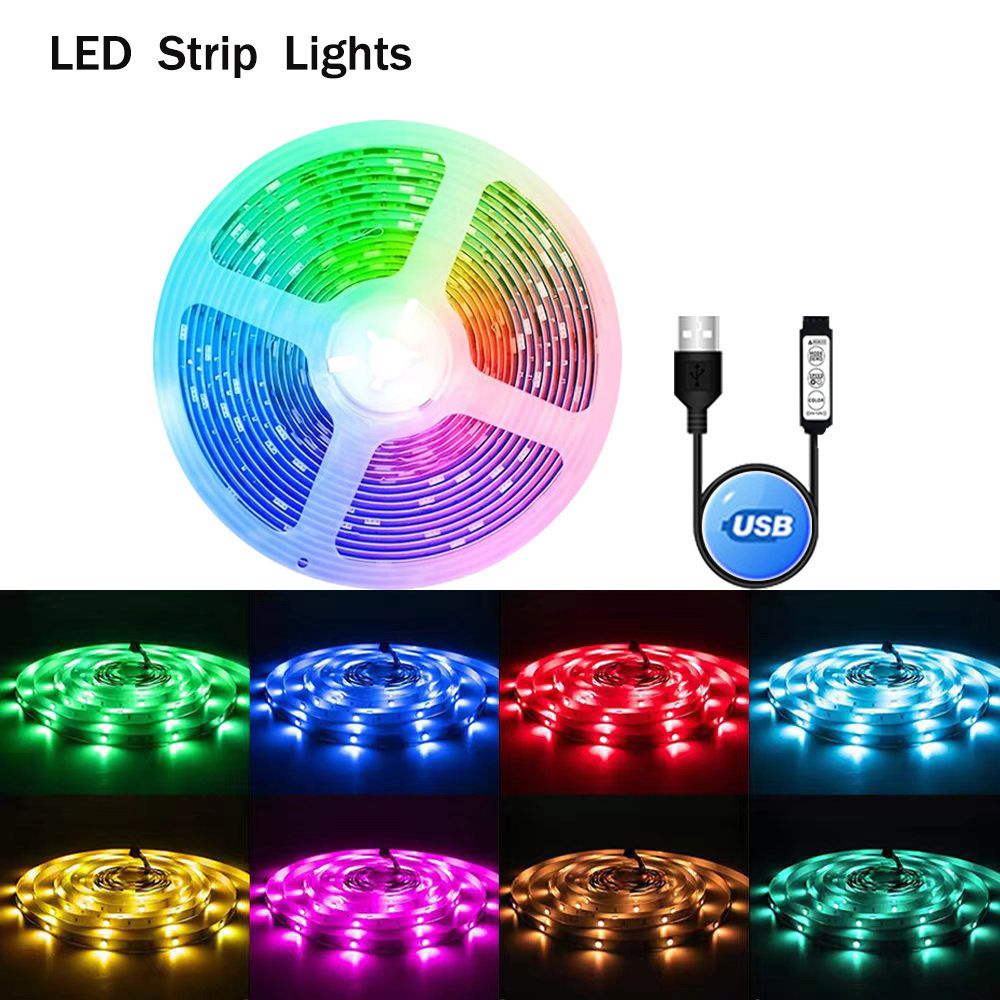 5-V-USB-RGB-LED-Lichtstreifen, Bluetooth-/IR-Fernbedienung, 5050 SMD 18 LEDs/m, 16 Millionen Farben, DIY-Synchronisierung mit Musik_voghion.com
