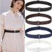 Women's Invisible Mesh Belt Flat Buckle Jeans Pants Dress Elastic Waistband_voghion.com