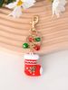 Santa Claus Christmas Socks Bell Keychain Cartoon Cute Doll Bag Pendant Small Gift_voghion.com