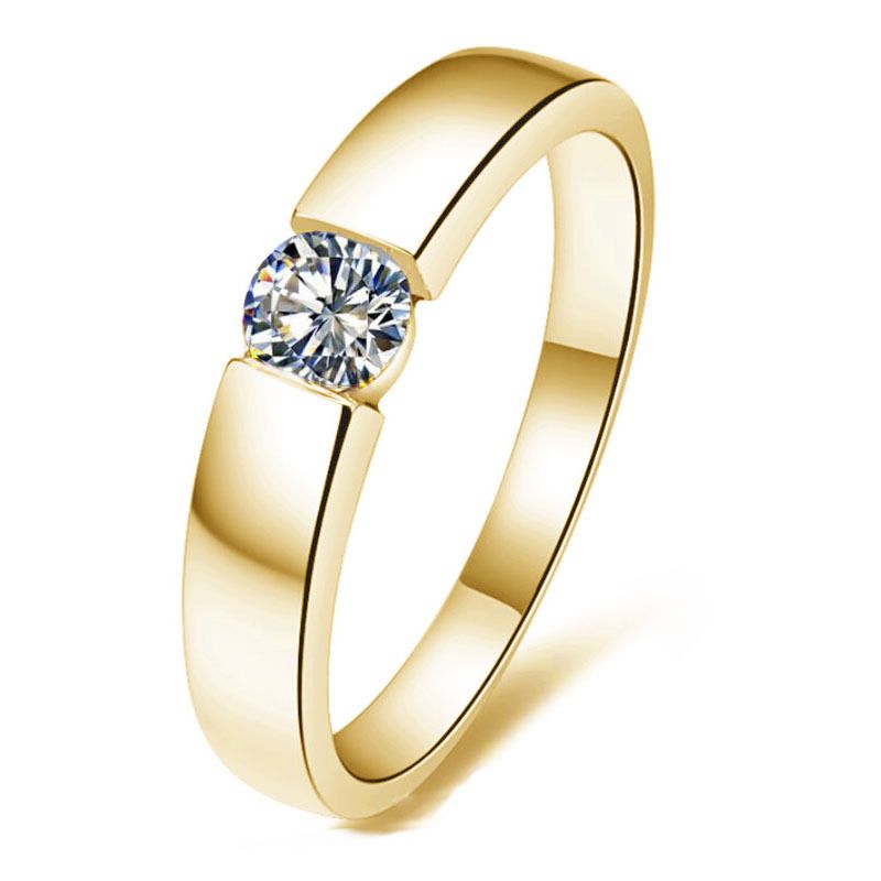 Koreaanse versie Populaire Zircon Micro Inlayed Heren Gegalvaniseerde Platina Ring Cadeau Met Gladde En Niet-Concave Binnenkant_voghion.com