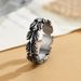 Accessoires Persönlichkeit Feder Weizenähre Herren Titanstahl Ring_voghion.com