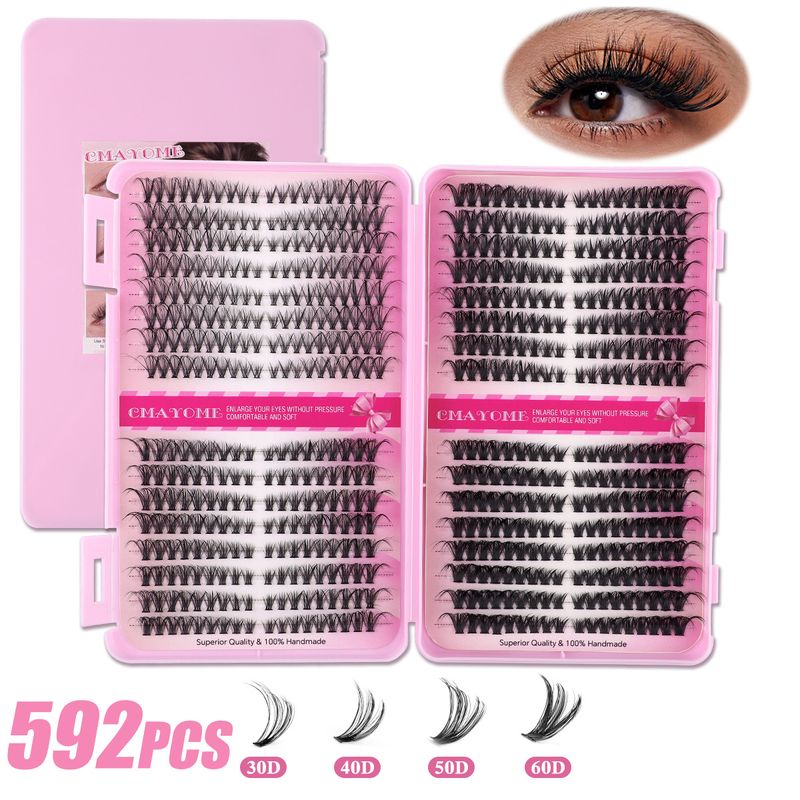 False Eyelashes Large Capacity Single Cluster Segmented Hot Melt Flower False Eyelashes Book D Curved Natural Thick Eyelashes_voghion.com
