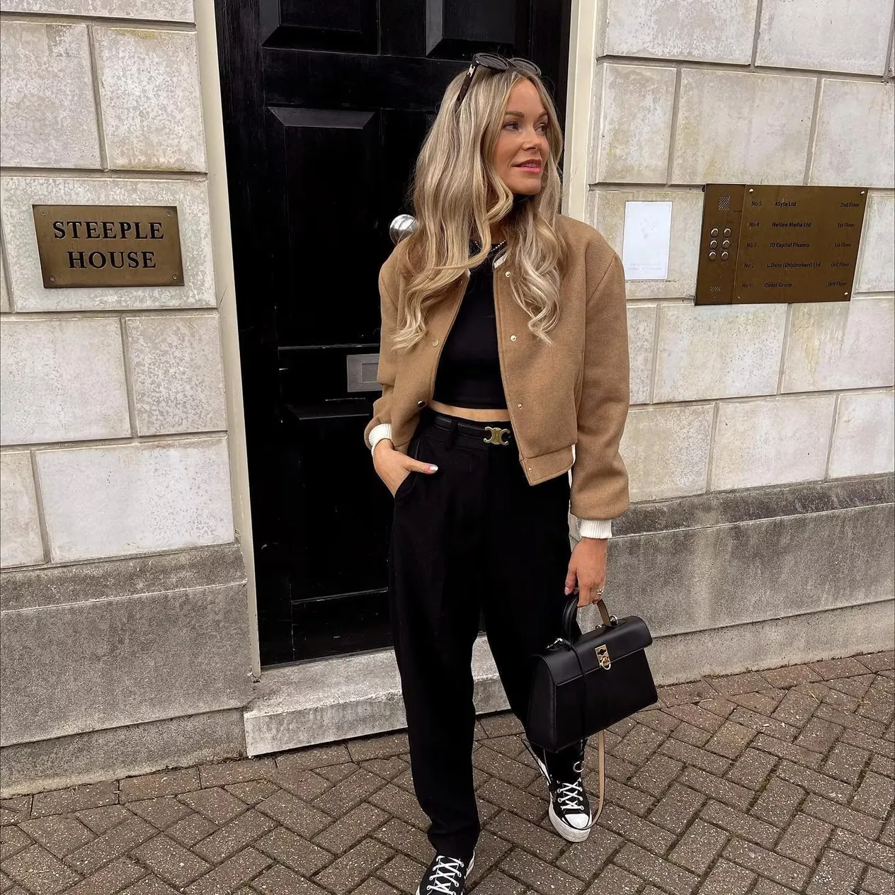 Vêtements pour femmes dernier col montant double poches couleur contrastée moto bomber veste hauts pour les femmes 8BS9670_voghion.com