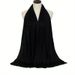 Sciarpa di protezione solare casual Hijab in jersey tinta unita classico elastico semplice per esterni_voghion.com