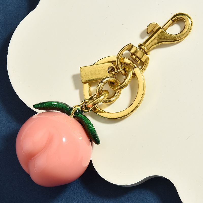Portachiavi con ciondolo a forma di pesca, accessorio personalizzato, borsa portachiavi con frutta di fabbrica_voghion.com