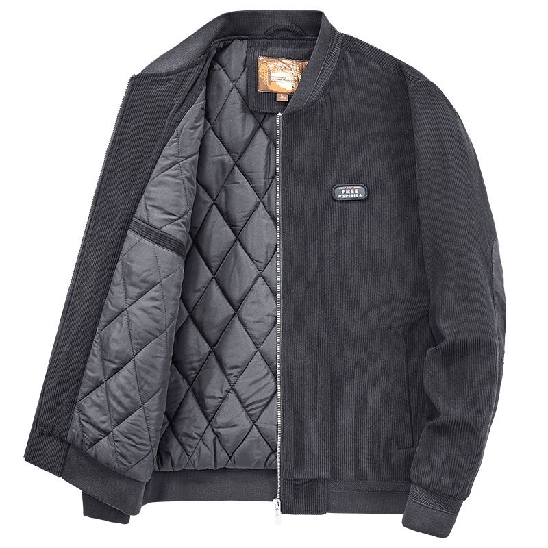 Men's Clothing cotton coat men's winter plus velvet jacket youth retro workwear casual corduroy large size coat_voghion.com