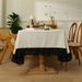 Tischdecke im Vintage-Stil in Leinenoptik – wasserdichte und rutschfeste rechteckige Tischdecke mit elegantem Spitzenbesatz – Bauernhaus- und neuer chinesischer Stil_voghion.com