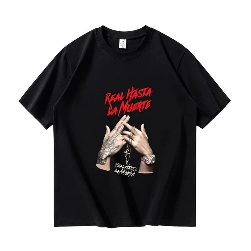 Echt Hasta La Muerte T-shirts Männer Mode Baumwolle Anuel AA T-shirt Frauen Kühlen Casual Haruku Hip Hop Streetwear T Tops_voghion.com