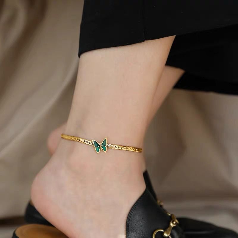 Fashion Niche Design Butterfly Anklet For Women 2025 New Titanium Steel High-end Foot Jewelry Non-fading_voghion.com