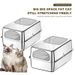 Extra Large Stainless Steel Box With High Fence, Splash-Proof Semi-Enclosed Cat Toilet Litter Tray_voghion.com