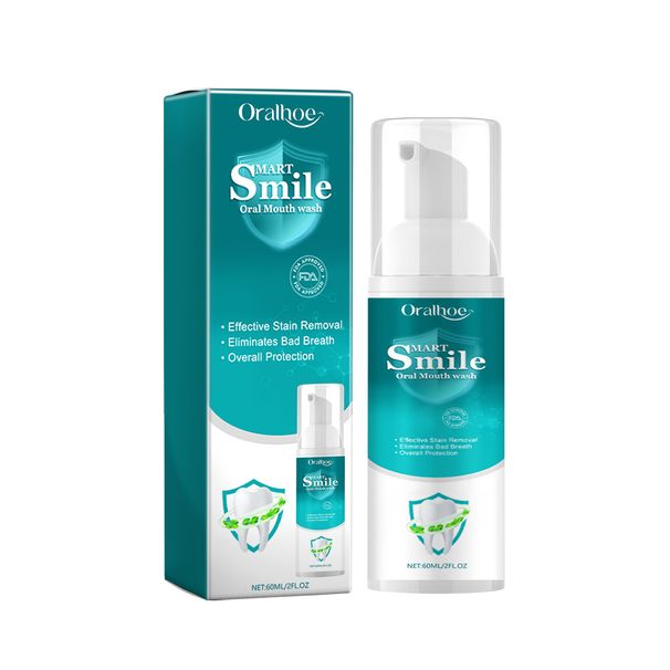 Oralhoe ústní čisticí pěna na čištění zubů, odstraňuje zažloutlé skvrny, zesvětluje zuby a osvěžuje dech._voghion.com