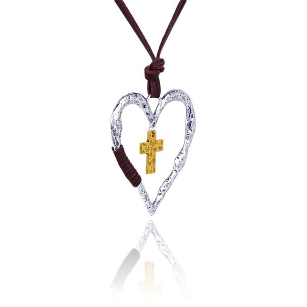Nuova collana regalo con ciondolo a forma di cuore con croce, squisita_voghion.com