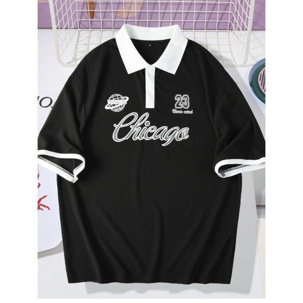 Men's Lapel Polo Shirt European And American Street Sports Short Sleeved T Shirt Polo Shirt Style_voghion.com