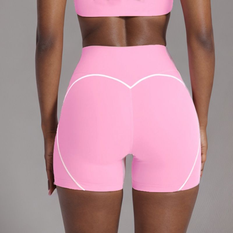 Women's Clothing Nude Beauty Back Sports Contrast Color Bra Suspenders Peach Hips High Elastic Quick Drying Hip Lifting Yoga Pants_voghion.com