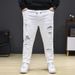 Men's Clothing Plus Size New Style Spring And Summer Elastic Skinny Jeans Fat Men's Loose Versatile Trousers_voghion.com