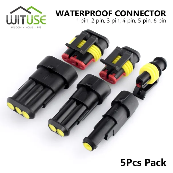 5 teile/los 1/2/3/4/5/6 Pins Weg AMP Super Dichtung IP68 Wasserdichte Elektrische Draht Stecker Für Auto Wasserdichten Stecker_voghion.com
