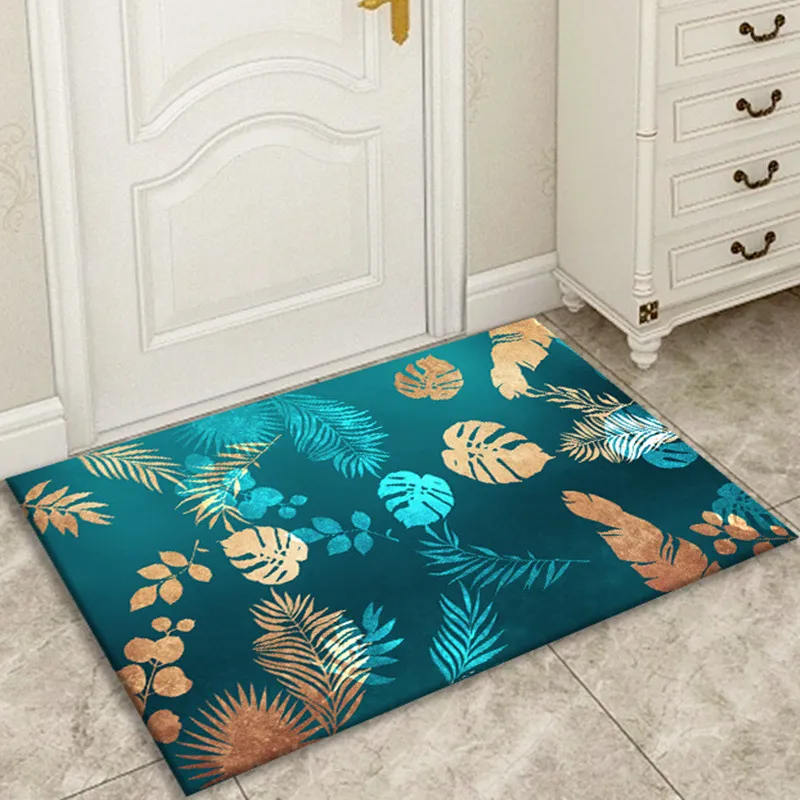 Leaf Door Carpet, Bedroom Entrance, Kitchen, Bathroom, Absorbent And Non Slip Bathroom Mat, Entrance Floor Mat_voghion.com