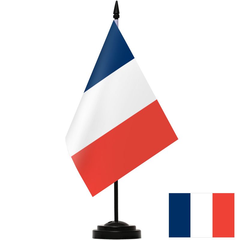 Supporto per bandiera da tavolo per ufficio con bandiera francese, ornamenti per bandiera da tavolo, supporto per bandiera a palo singolo per interni, decorazione per sala conferenze_voghion.com