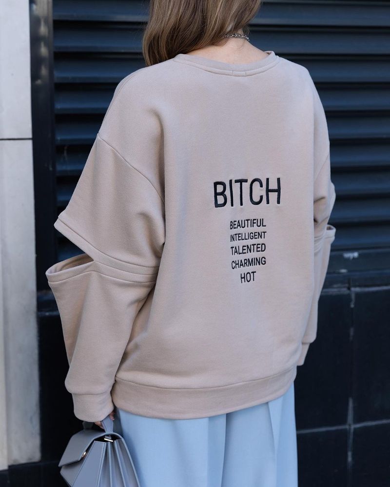 Women's Fashion Simple Niche Round Neck Printed Loose Sweatshirt_voghion.com
