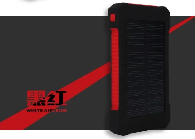 20000mAh Portable Solar External Battery Fast Charging Waterproof With SOS Flashlight Power Bank For Xiaomi_voghion.com