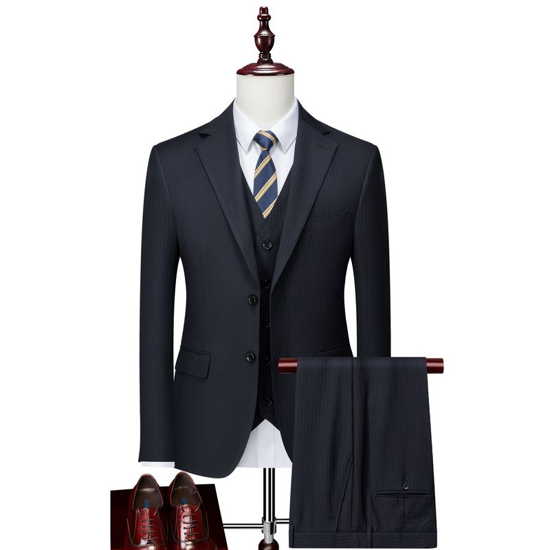 Herrenbekleidung Slim Business Casual Hochzeit Foto Boutique Dreiteiliger Anzug_voghion.com