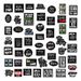 Black And White English 50 Letters Ins Style Notebook Stickers Luggage Mobile Phone Shell Computer Waterproof Decorative Stickers_voghion.com