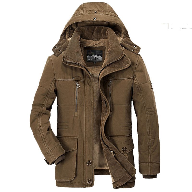 Abbigliamento da uomo giacca imbottita imbottita in cotone di media lunghezza con ispessimento del pelo_voghion.com