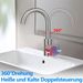 Glitzerlife Wasserhahn Bad Waschtischarmatur Waschbecken - Edelstahl Gebürstet Armatur 360°Drehbar Kaltwasserhahn Hochdruck Mischbatterie Für Badezimmer WC Spüle_voghion.com